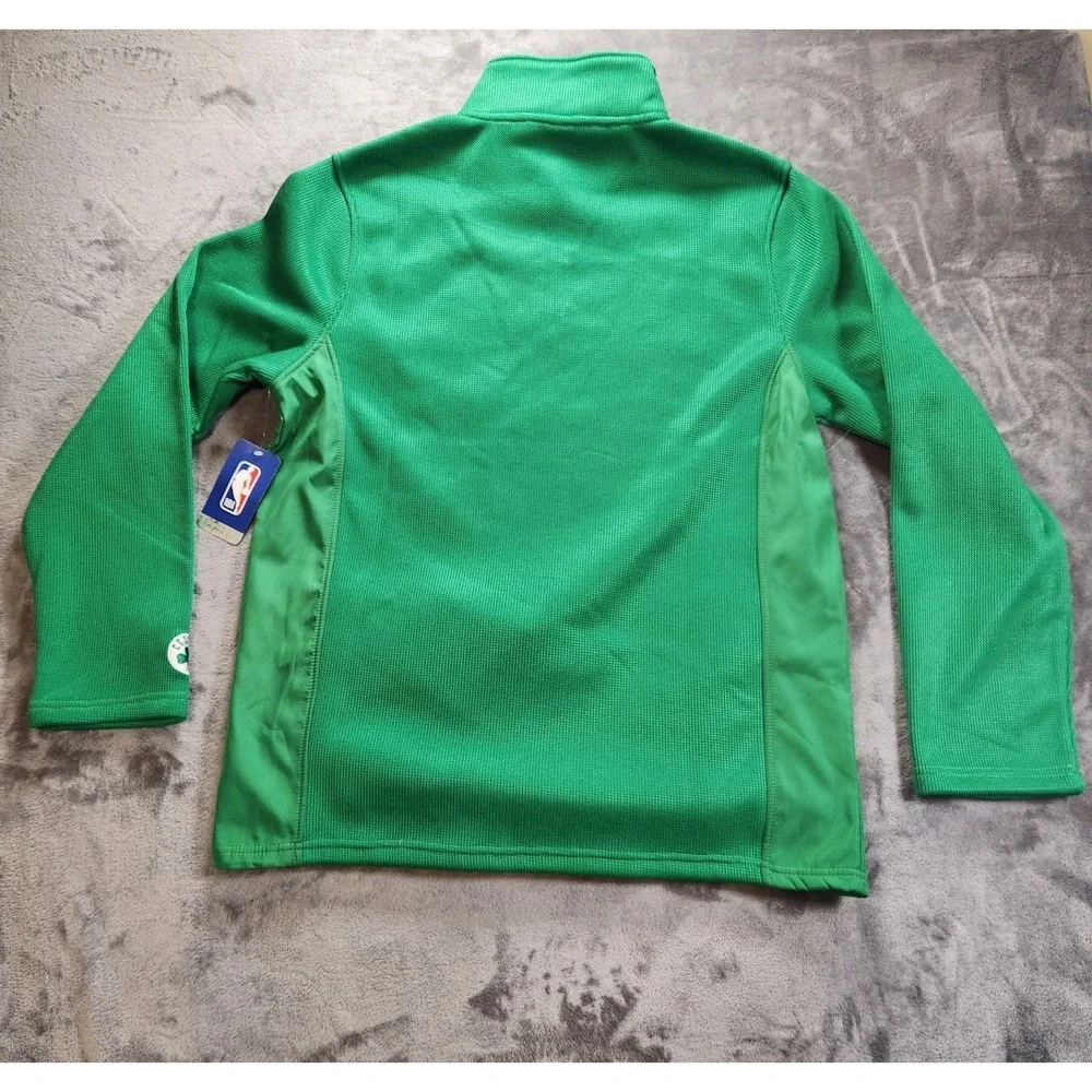 Boston Celtics Jacket Mens Medium Green 1/4 Zip Pullover Textured NBA Ultra Game
